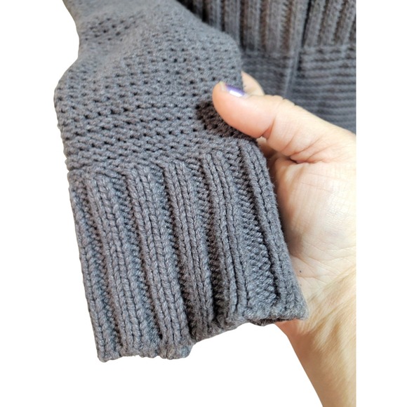 Apt 9 Snap Front Long Cardigan Size L Women's  Gray Quiet Luxury  Mock‎ Neck - Picture 7 of 11